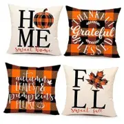 Fall Decor Pillow Covers 18x18 Set of 4 Thanksgiving Buffalo 18 X 18 inches