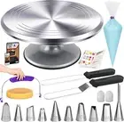50Pcs Cake Turntable -12" Aluminum Revolving Cake Stand- Professional Cake Level