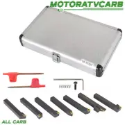 ALL-CARB 7 Pcs 1/2" Carbide Indexable Turning Tool Bit Thread Insert + Holder