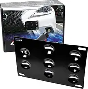 iJDMTOY Tow Hook License Plate Mounting Bracket for 06-up Lexus is (Excluding 08-13 is w/F-Sport Bumper) and 11-17 CT, JDM Style No Drilling Front Bumper Tow Hole Relocation Kit