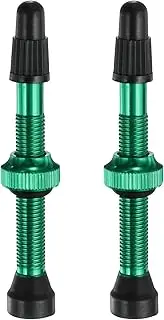 uxcell 2pcs Tubeless Valve Stems 46mm Aluminum Alloy Tubeless Valve Super Light No Leak Durable Valve Stem Caps Multiple Color & Size Fit Most Bicycle Tubeless Rims Pair, Green