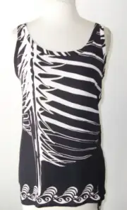 EMILIO PUCCI Black White Silk Print Tunic Tank Top 40 6