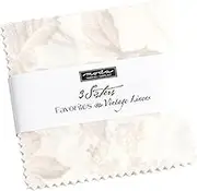 Moda Moda Vintage Linens Mini Charm Pack 2.5" Squares Fabric by 3 Sisters Quilting Sewing