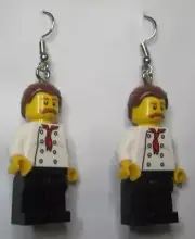 LEGO Minifigure Loop Earrings - Chef - (2 Pieces)