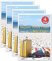 KikoSkool Magnetic Picture Frames, 4 Pack,Holds 8.5 x 11 Fridge Magnets Photos Frame, Magnetic Photo Pocket Perfect for Displaying Frames, Artworks
