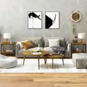 Smoked Oak Side Tables Set of 2 Modern Engineered Wood 40cm Square