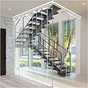 Plastic Vinyl PVC Strip Door Curtain, Transparent Push-Pull One-Piece Plastic Strip Door Curtain, Isolation Patio Stairs Workshop Vinyl Strips for Catering and Cold(1.8x2.4m)