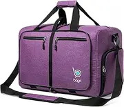 [Bago] Holdall Bags for Men & Women - 100L Spaciously Large Holdall Bag with Shoe Compartment - Travel The World in Style & Convenience - Durable, Lightweight & Foldable Duffle Bag, Snowdeppurple, 40L