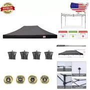 Complete 10x20 Canopy Replacement Top with Accessories - Black, Fire Retardant