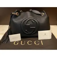 在飛比找蝦皮購物優惠-Gucci 名牌包 大包包 流蘇 經典款 黑 古馳