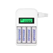 C907W 4 Slots Smart Intelligent Charger For AA / AAA NiCd NiMh Battery LCD Display