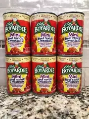6 CANS Chef Boyardee Mini Beef Ravioli and Meatballs Pasta 15 Oz Can