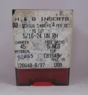 H & G Tools 5/16" - 24 Series 00 Threading Chaser Set for Brass