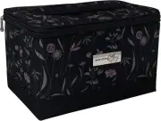 Collapsible Sewing Kit Organizer Box Pink Grey Floral - Supplies Storage Basket