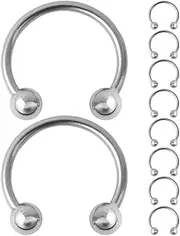 [GALPADA] Metal Alloy Horseshoe Ring Buckle Base Cap Fashion Hat Jewelry Septum Ring Eyebrow Piercing Jewelry Daith Piercing Set