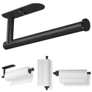 Paper Towel Holder Under Cabinet - Self-Adhesive or Drilling, Paper Towel Holder Wall Mount, Towel Rack for Kitchen Organization and Storage, Stainless Steel Kitchen Paper Roll Holder