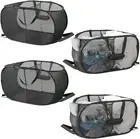 4-Piece Collapsible Mesh Laundry Basket, 76L (20 Gallon), Foldable Storage Conta