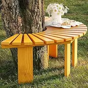 Outdoor Backless Bench, Natural Tree Bench Wrap Around Outdoor Seating, Weatherproof Heavy-Duty Wooden Benches for Garden Patio Porch Lawn Park Backyard(Round)