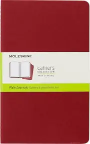 Cahier Notebook - Set of 3 - Plain - Large - Cranberry Red, (CH118)