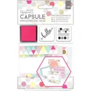 Papermania Geometric Neon Mini Cards & Stamps Set 15/Pkg