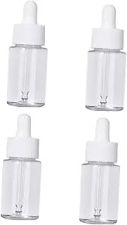 WOFASHPURET 4Pcs Transparent Dropper Bottles Durable Empty Sub Bottles for Essential Oils Cosmetics Leak Design for Travel and Storage