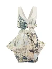 Graphic Print Cut Out Mini Dress