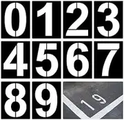 8 inch 0 to 9 Large Number Stencils Set, 10 Pieces Reusable Plastic Curb Address Number Stencils Road Sign Digital Templates for Painting DIY Mailbox Parking Lot Door