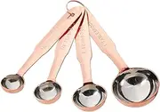 Creative Co-Op Set of 4 Stainless Steel Measuring Spoons in Copper Finish