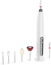 DOCOCO Electric Nail File, Cordless Nail Drill for Manicure Pedicure, Rechargeable 6 Bits Set for Home Salon Acrylic Gel Nail Polish Polishing, Removing, Trimming