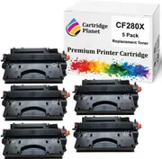 5 Pack Compatible Toner Cartridge Replacement for HP CF280X 80X (6,800 Pages) for HP Laserjet Pro 400 M401d 400 M401dn 400 M401dne 400 M401dw 400 M401n 400 MFP M425dn 400 MFP M425dw