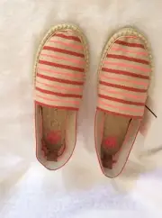 NIB TORY BURCH Slip-On Flat Espadrille Linen Fluo Pink-Masai Shoes Sandals