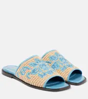 [Etro] Etro Leather espadrille slides AU 7 blue