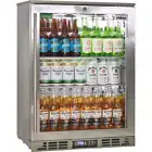 Commercial Under Bench Bar Fridge 129 Ltr Right Hinged Heated Single Glass Door