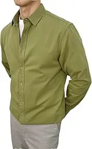 [Bciopll] Spring Men Business Shirt Long Sleeve Slim Fit Hairstylist Shirts Office Tuxedo Simple Solid Color Shirt
