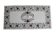 3'x5' Collectible Arts Marble Dining Table Inlay Gemstone Occasional Decoration