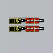 ACS - 360 fork decals - yellow outline - Old school bmx