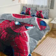 a2568 Cartoon Spiderman Kid Boy Room Decor Size Bedding Set for 3 Piece Bedding with 1 Flat Sheet And 2 Pillowcases Twin jfr2568