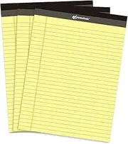 Office Legal Pads Narrow Ruled,Recycled Paper Writing Pads,Stationery,Clipboard Note Pads College Ruled Writing Tablets for School,50 Sheets Letter Writing Pad-3 Pack (Yellow - 8 1/2 x 11 3/4")