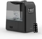 AROVEC Humidifier for Bedroom, Large Room, Home, 6L Large Tank, Top Fill Warm & Cool Mist Air Humidifier with Quiet Sleep & Auto Mode, Dual Nozzle, Rapid Humidification, 60H Run Time for 55m2, Black