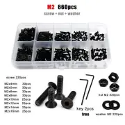 M2 Hexagon Hex Socket Flat Countersunk Head Screw Bolt Set grade 10.9 Steel