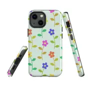For Apple iPhone 13 mini Case, Armour Back Cover, Colourful Flowers