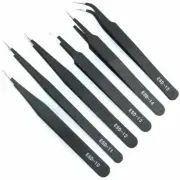 6pcs Tweezer Set ESD 10 11 12 13 14 15 Soldering Electronics Flux Workshop