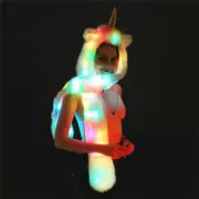 Fashion Kawaii Hat LED Light Up Faux Fur Hat Scarf Glove Party Halloween