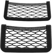 Car Boot Mesh Bag Pack of 2, Car Storage Net, Self-Adhesive Mesh Bag Car, Car Luggage Net with Elastic Band for Motorhome, Boats, Home, Truck, Van