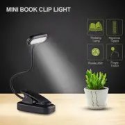 LED Eye Protection Book Night Light Adjustable Mini Clip-On Study Desk Lamp Batt