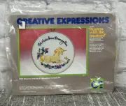 Vintage Unicorn Crewel Kit Embroidery Hoop 1979 Hallmark 8" Wall Hanging Craft