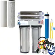 RO/DI REVERSE OSMOSIS AQUARIUM/REEF SYSTEM 5 STAGE DUAL DI FLUSH VALVE 150 GPD