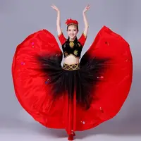 在飛比找蝦皮購物優惠-新疆表演服民族服裝開場舞大擺裙維族舞蹈服女裝伴舞裙廣場舞服裝