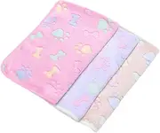 Levemolo 3pcs Flannel Dog Blanket Warm Pet Throw Blankets for Cats and Dogs Soft Cozy Sofa Nest Bed Covers