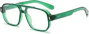 Pilot Blue Light Blocking Glasses Women Men 70s Retro Square Frame Oversized Computer Eyeglasses Anti Glare Clear Lens